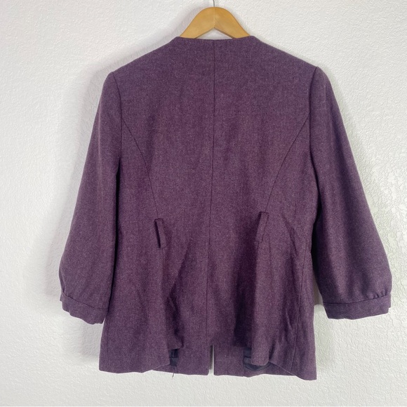 Anthropologie Tabitha Purple Wool Blend Foilage Finder Blazer Jacket - Picture 8 of 8